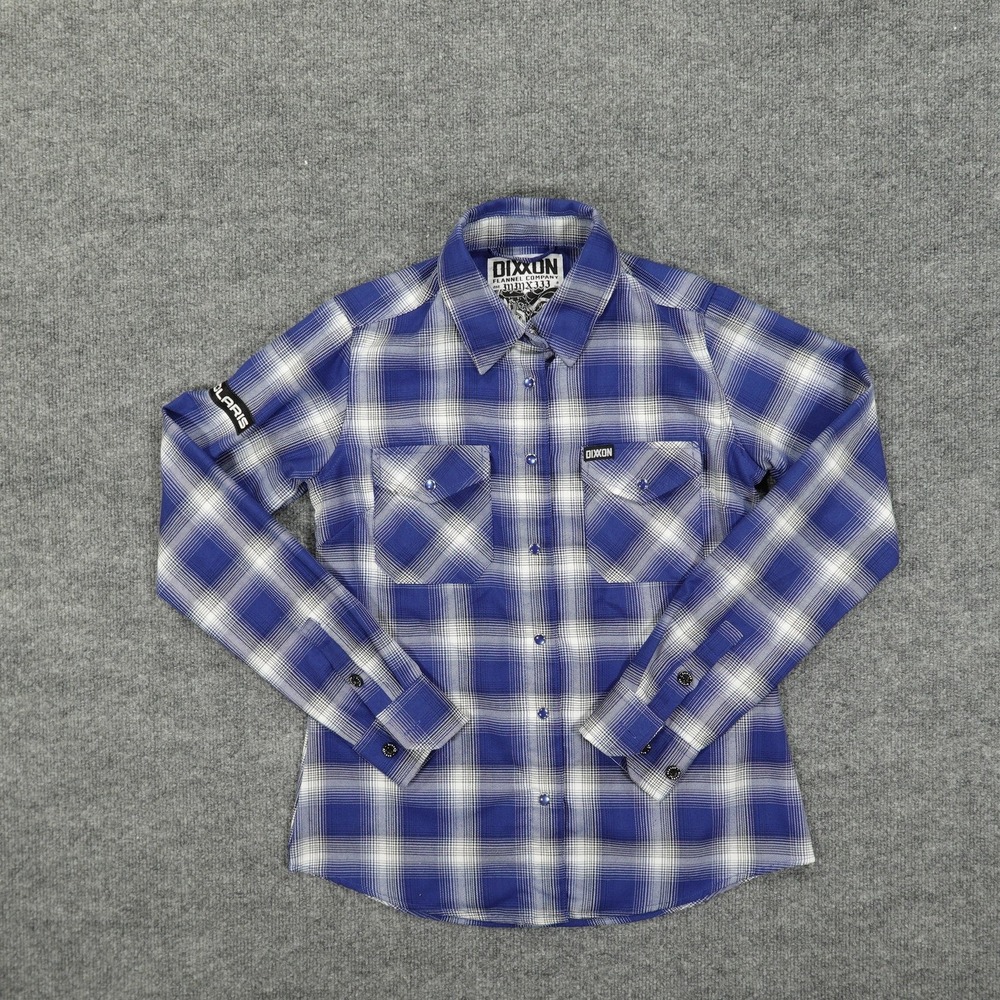 Dixxon Flannel Company Shirt‎ Womens Small Blue Polaris D-Tech Plaid Snap Front